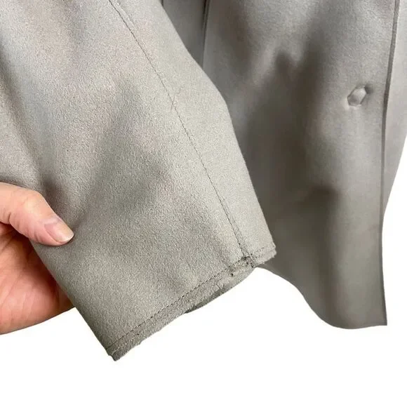 New Rag & Bone Clifton Virgin Wool Snap Coat Jacket Light Grey Size 4 Preppy Job - Picture 8 of 16